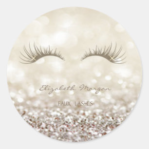 Elegant Moder Glittery Bokeh, Imitate Lashes Runder Aufkleber