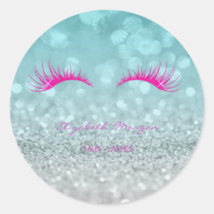Elegant Moder Glittery Bokeh, Imitate Lashes Runder Aufkleber