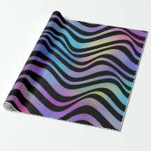 Elegant Modern Abstract Colorful Glitter Waves Wir