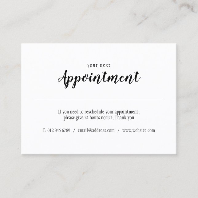 Elegant Modern Appointment Card 2020 Kalender Visitenkarte (Vorderseite)