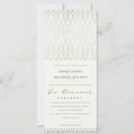 ELEGANT MODERN ART DECO WHITE SILVER VOW ERNEUERUN EINLADUNG