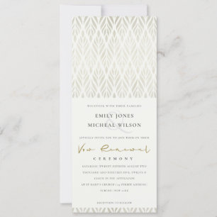 ELEGANT MODERN ART DECO WHITE SILVER VOW ERNEUERUN EINLADUNG