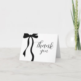 Elegant Modern Black Bow Birthday Dankeskarte