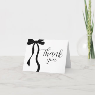 Elegant Modern Black Bow Birthday Dankeskarte