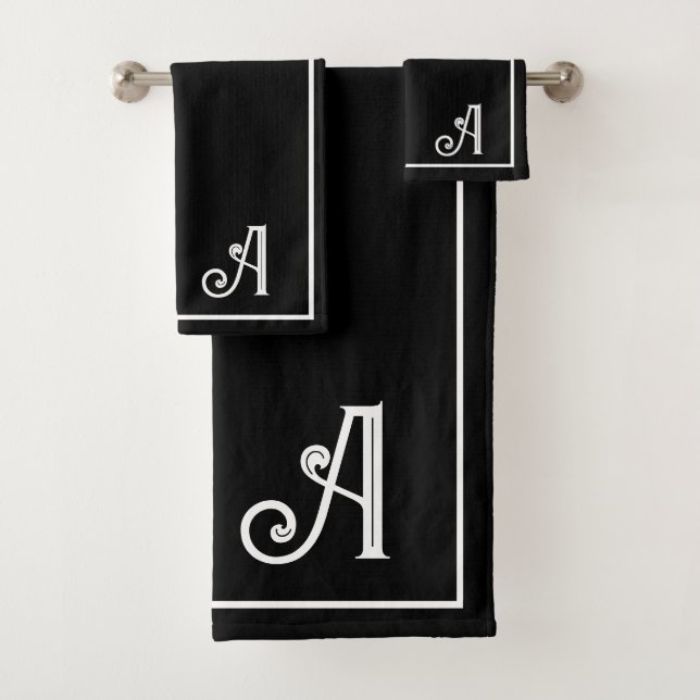 Elegant Modern Black &white Monogram   (En situation)