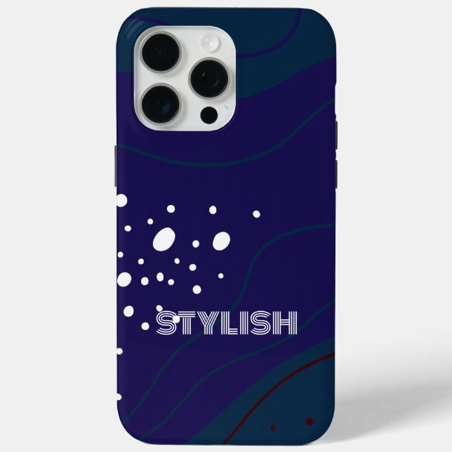 Elegant & modern blau & weiß Case-Mate iPhone hülle (Rückseite)