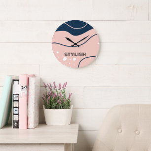 Elegant & modern blau & weiß große wanduhr