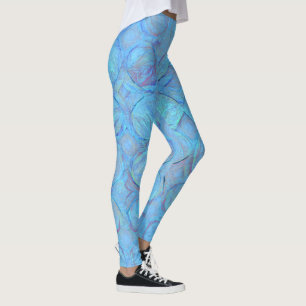Elegant Modern Blue Abstrakt Geometric Leggings