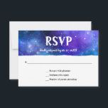 Elegant Modern Blue Lila Galaxy Bat Bar Mitzvah RSVP Karte<br><div class="desc">Elegante lila und blaue Fledermaus Bar mitzvah rsvp Karten, die mühelos personalisiert für Ihre Feier! Die 2 Farben modernen Neon Universum Design von Raphaela Wilson kann in jeder b'not / b'nai mitzvah Pläne auch passen. Durch die weitere Personalisierung dieser coolen Galaxy Bar bat mitzvah rsvp Karten können zusätzliche Ebenen entdeckt...</div>