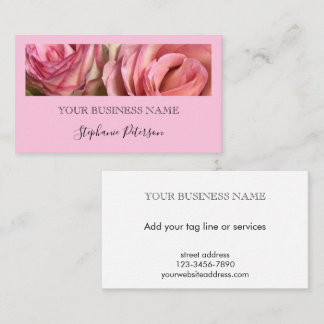 Elegant Modern Blush Pink Custom Photo Template  Visitenkarte