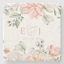 Elegant Modern Botanical Blush Pink Floral Wedding