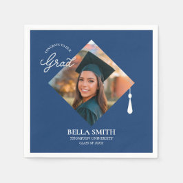 Elegant Modern Calligraphy Custom Graduation Photo Serviette