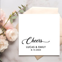 Elegant Modern Cheers Script Minimalistisch Weddin
