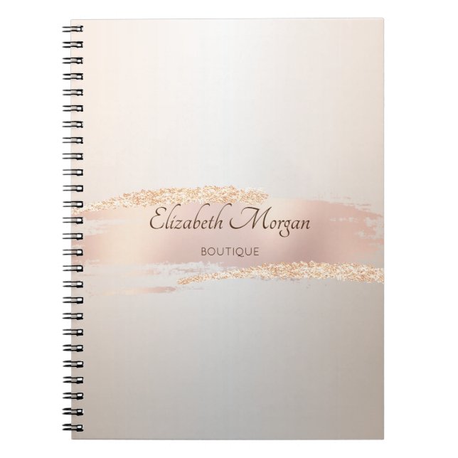 Elegant Modern,Chic Rose Gold Brush Stroke Notizblock (Vorderseite)