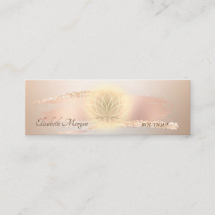 Elegant Modern, Chic Roségold-Pinselstrich-Lotos Mini Visitenkarte