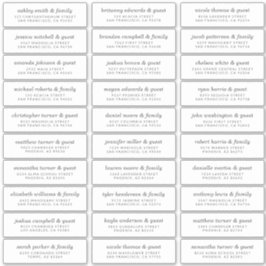 Elegant Modern Chic Wedding Guest Names Adresse Aufkleber