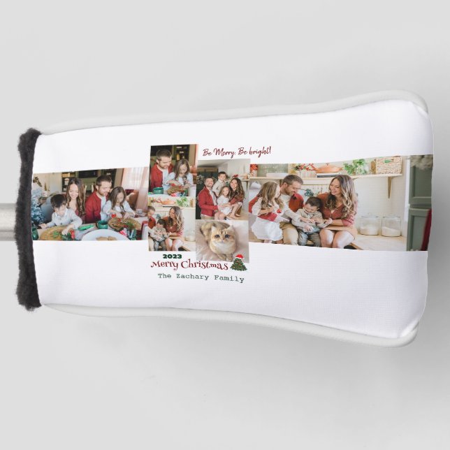 Elegant Modern Christmas Family Photo Collage Golf Headcover (Vorderseite)