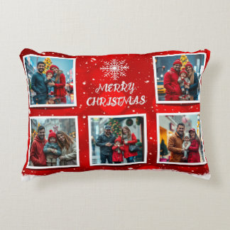 Elegant Modern Christmas Family Photo Design Dekokissen