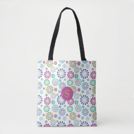Elegant modern colorful pink dot flower pattern tasche