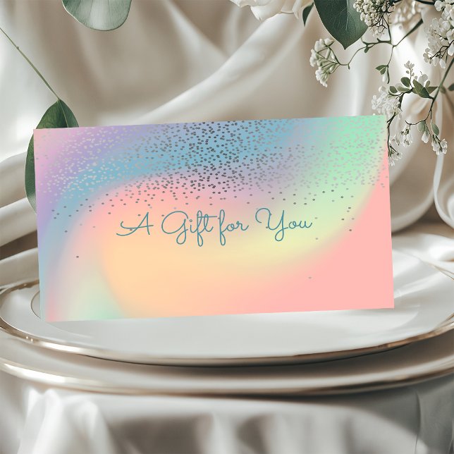 Elegant Modern Confetti Chic Holographic Rabattkarte (Von Creator hochgeladen)