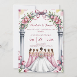 Elegant Modern Dusty Pink Rose Floral Wedding Einladung