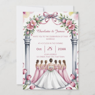 Elegant Modern Dusty Pink Rose Floral Wedding Einladung
