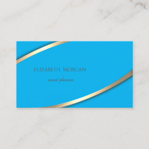 Elegant Modern Einfach Blau,Gold Streifen Visitenkarte
