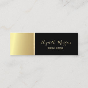 Elegant Modern Einfach, Gold Streifen, Schwarz, Mi Mini Visitenkarte