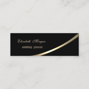 Elegant modern einfach, schwarz, Gold Mini Visitenkarte