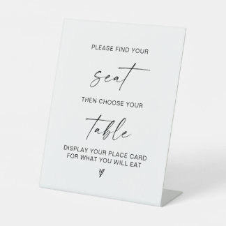 Elegant Modern Find your seat Wedding Seating Sign Sockelschild
