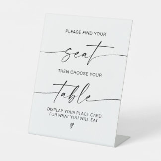 Elegant Modern Find your seat Wedding Seating Sign Sockelschild