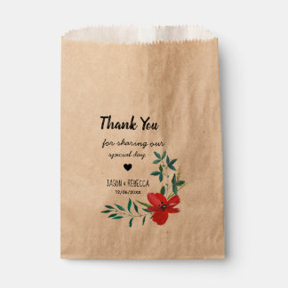 Elegant Modern Floral Wedding Thank You Geschenktütchen