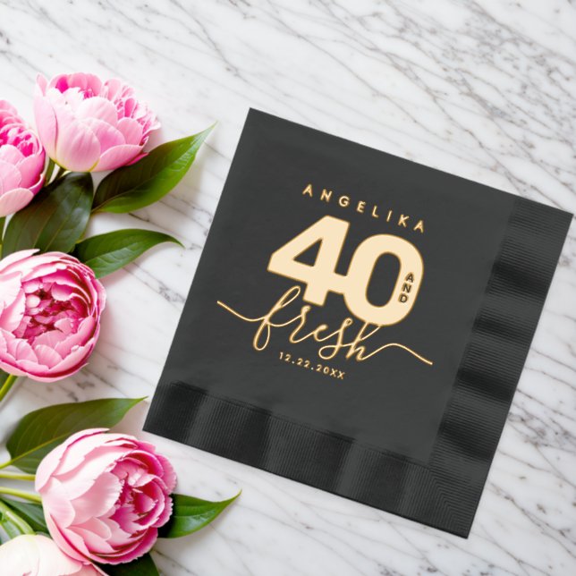Elegant Modern Girly 40 und Fresh Servietten Mit Folie (Insitu (Hochzeit))