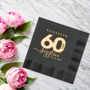 Elegant Modern Girly 60 und Sizzlin' Servietten Mit Folie