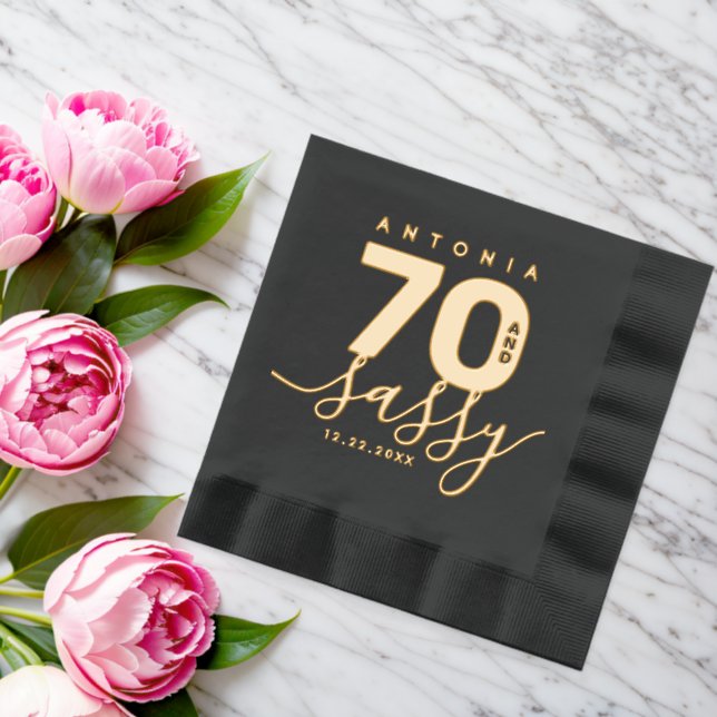Elegant Modern Girly 70 und Sassy Servietten Mit Folie (Insitu (Hochzeit))