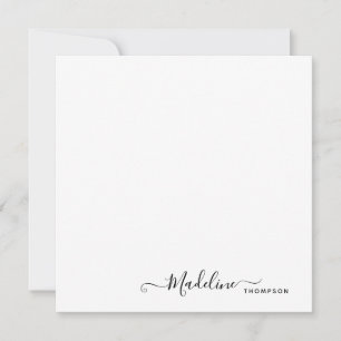 Elegant Modern Girly Script Black Mitteilungskarte