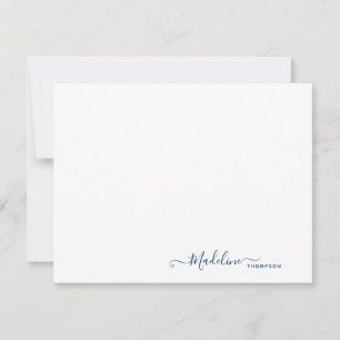 Elegant Modern Girly Script Navy Blue Mitteilungskarte