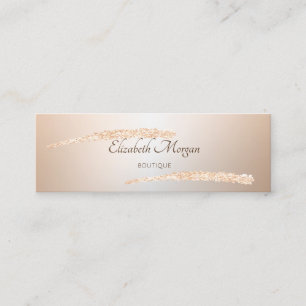 Elegant Modern, Glitter Rosen Gold Pinselstrich Mini Visitenkarte