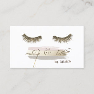 Elegant  Modern,Glitter Wimpern, Pinselstrich Visitenkarte