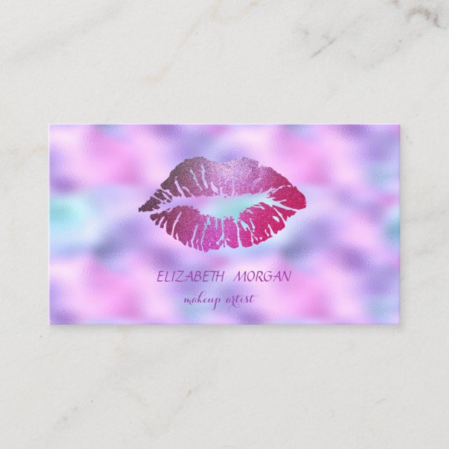 Elegant modern,Glitterie Lippen,Schmuck, holografi Visitenkarte (Vorderseite)