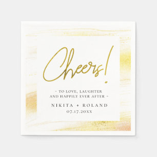 Elegant Modern Gold Cheers Serviette