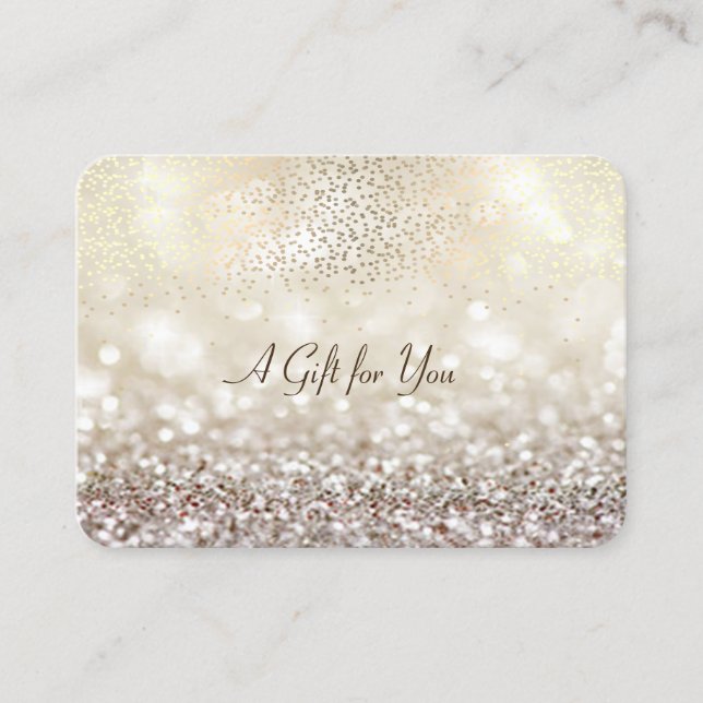 Elegant Modern Gold Confetti, Glitzer Bokeh Rabattkarte (Vorderseite)