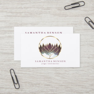 Elegant Modern Gold Lotus Logo Stilvoll aus Kupfer Visitenkarte
