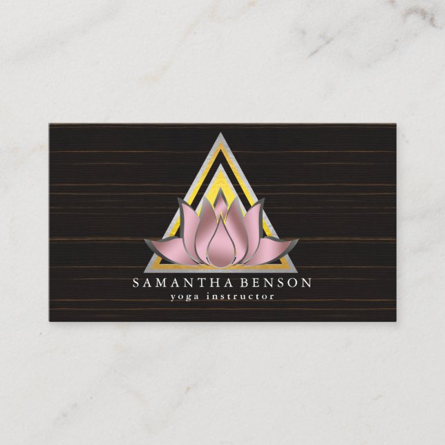 Elegant Modern Gold Lotus Logo Stilvoll aus Kupfer Visitenkarte (Vorderseite)