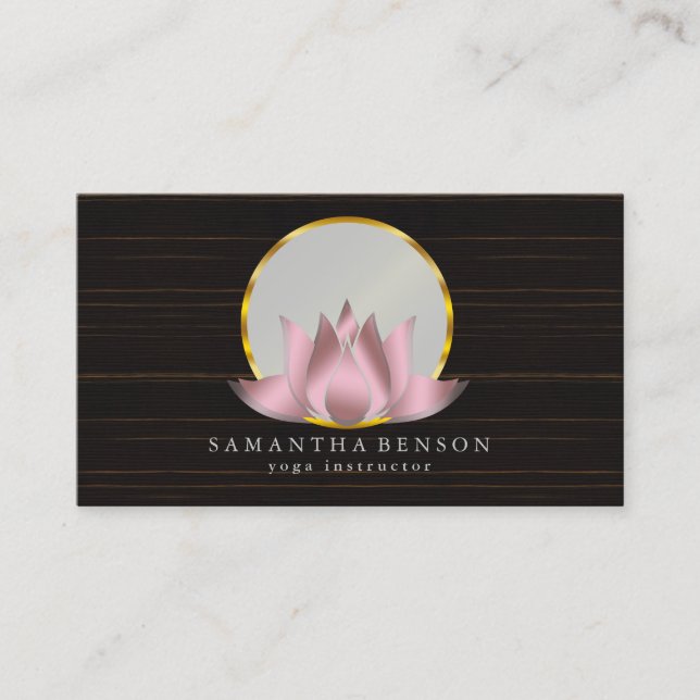 Elegant Modern Gold Lotus Logo Stilvoll aus Kupfer Visitenkarte (Vorderseite)
