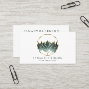 Elegant Modern Gold Lotus Logo Stilvoll aus Kupfer Visitenkarte