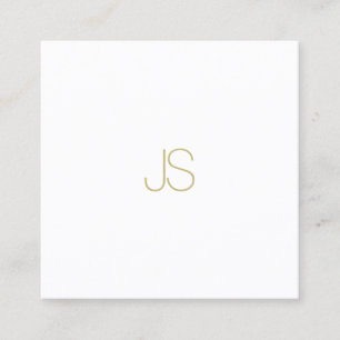 Elegant Modern Gold Monogram Simple Template Luxe Quadratische Visitenkarte