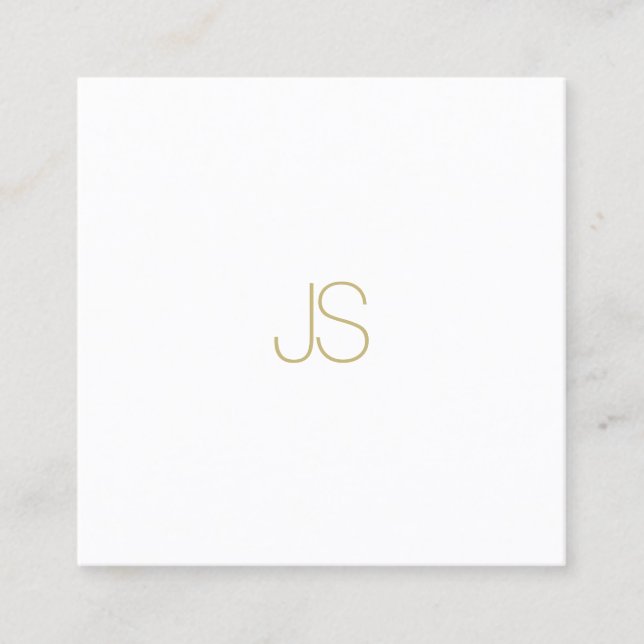 Elegant Modern Gold Monogram Simple Template Luxe Quadratische Visitenkarte (Vorderseite)