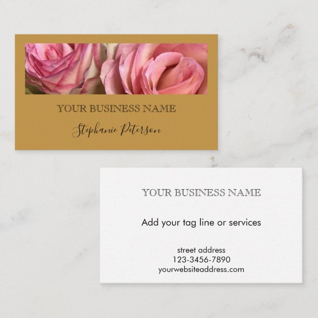 Elegant Modern Golden Custom Photo Professional  Visitenkarte (Vorne/Hinten)