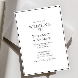 Elegant, modern, Handschrift, Weiß und Schwarz Hoc Einladung
